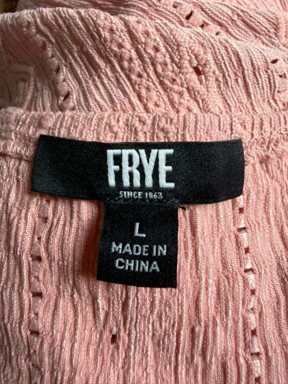 Frye Women's Rose Mauve Boho Knit Long Sleeve V Neck Pullover Blouse Large - Picture 2 of 8